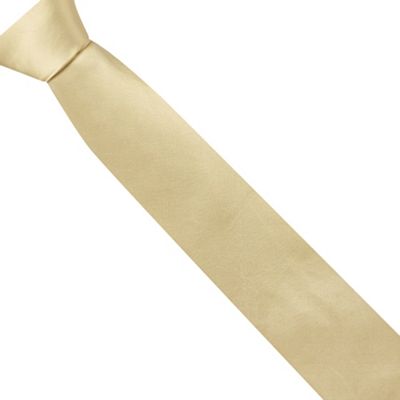 The Collection Gold ribbed silk tie